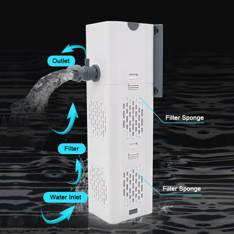 Bomba de filtro de acuario, aireador de oxígeno de aire silencioso sumergible para pecera, bomba de agua interna, bomba de aire para acuario, fabricante de ondas de 220v