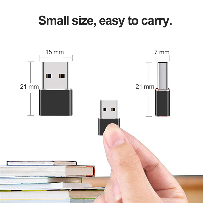 Adaptador USB C carcasa de aleación de aluminio USB 2,0 macho a USB 3,1 tipo C hembra adaptador tipo C para ordenador portátil Samsung Xiaomi 10 auriculares