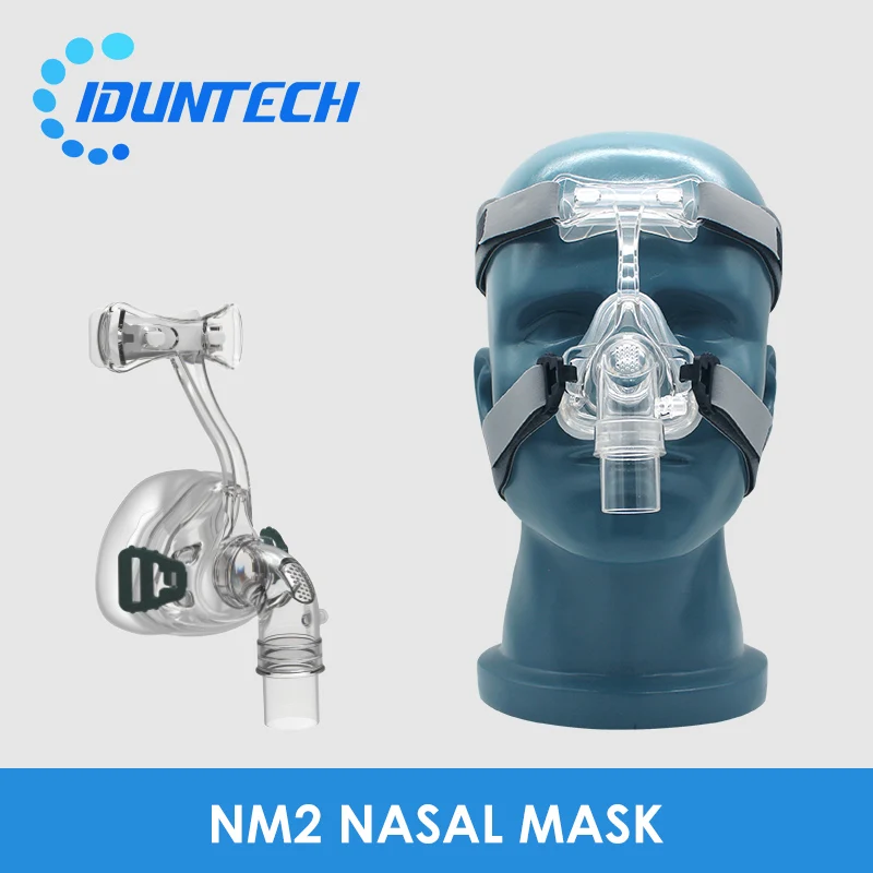 BMC-mascarilla Nasal CPAP, máscara facial completa con tubo, correa ajustable, respirador para viaje, máquina CPAP, solución antironquidos