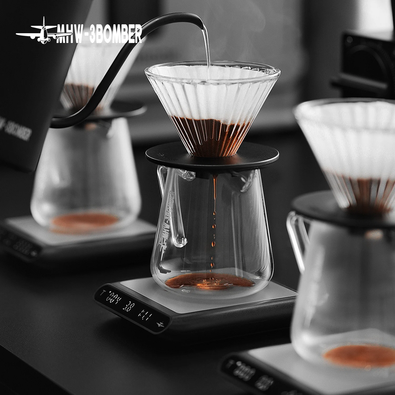 Báscula de café Espresso con goteo inteligente, MHW-3BOMBER con temporizador automático, carga USB, báscula electrónica para cocina, accesorios para cafetería, hogar y Barista