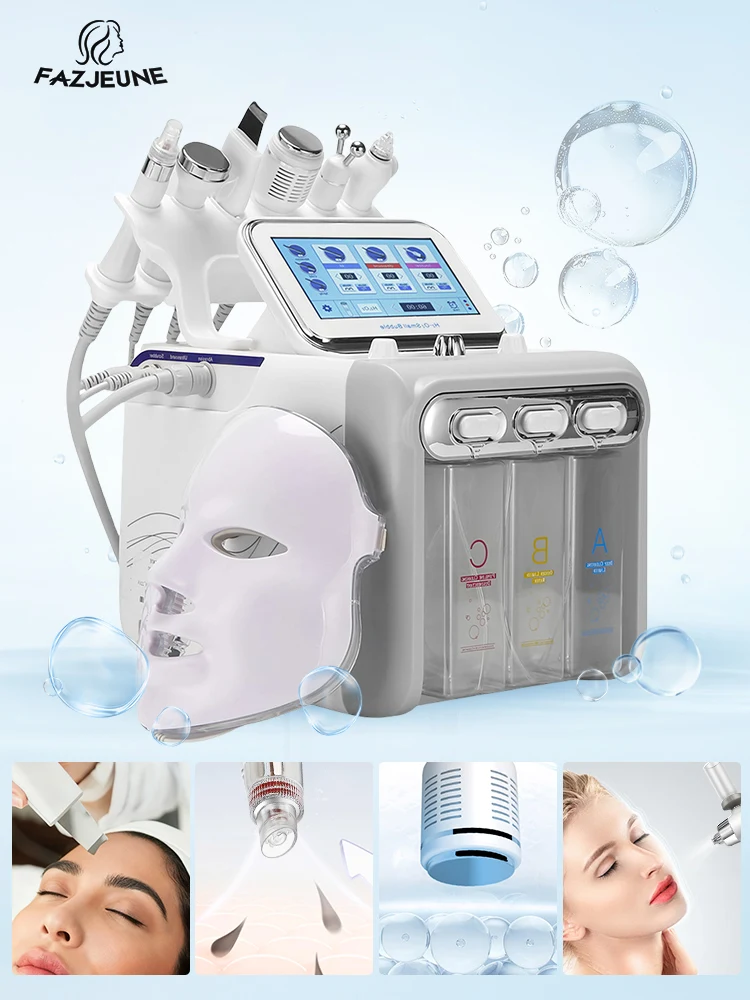 Dispositivo de belleza Facial 6/7 en 1, eliminador de espinillas de limpieza profunda, limpiador de poros hidratante para rejuvenecimiento de la piel, máquina exfoliante