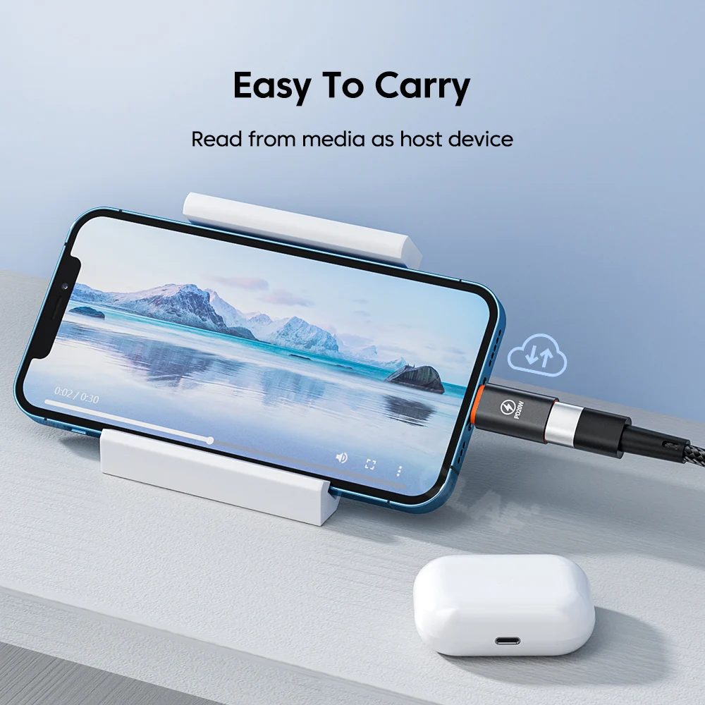 Adaptador Olaf OTG para iOS Lightning macho a conector hembra tipo c 20W convertidor adaptador de carga rápida PD para iPhone 14 13 iPad