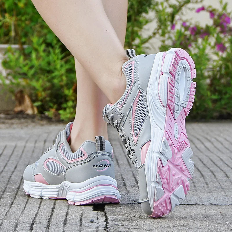 BONA, nuevos diseñadores, zapatos para correr, zapatos deportivos transpirables para exteriores, zapatillas ligeras para mujer, zapatos atléticos cómodos para mujer