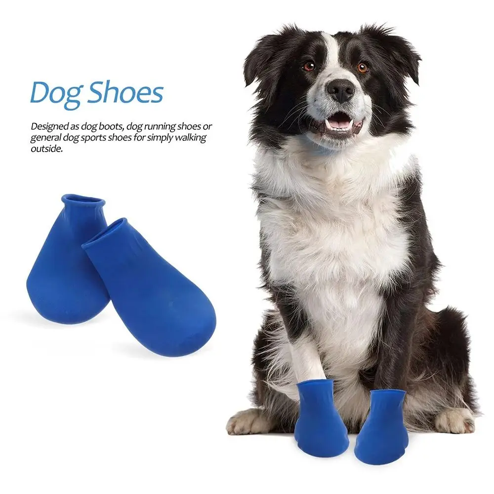 4 Uds nuevos zapatos impermeables para perros globo de goma antideslizante botas para mascotas Botas de lluvia para perros pequeños Chihuahua perros grandes