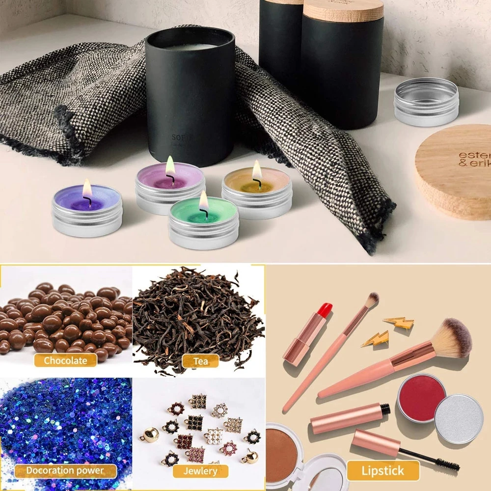 50 Uds 5g 10g 15g 20g 30g 50g 60g 80g 100g tarros de aluminio de estaño Metal vacío cosmético cuidado de la cara crema de ojos bálsamo labial brillo embalaje