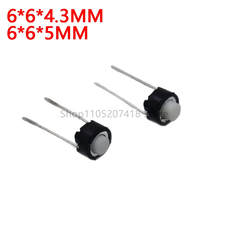 1000 Uds 6x6x5mm 2 pines 6x6x4,3mm interruptor táctil Micro botón táctil momentáneo interruptor teclas redondas 6*6*5mm 6*6*4,3mm