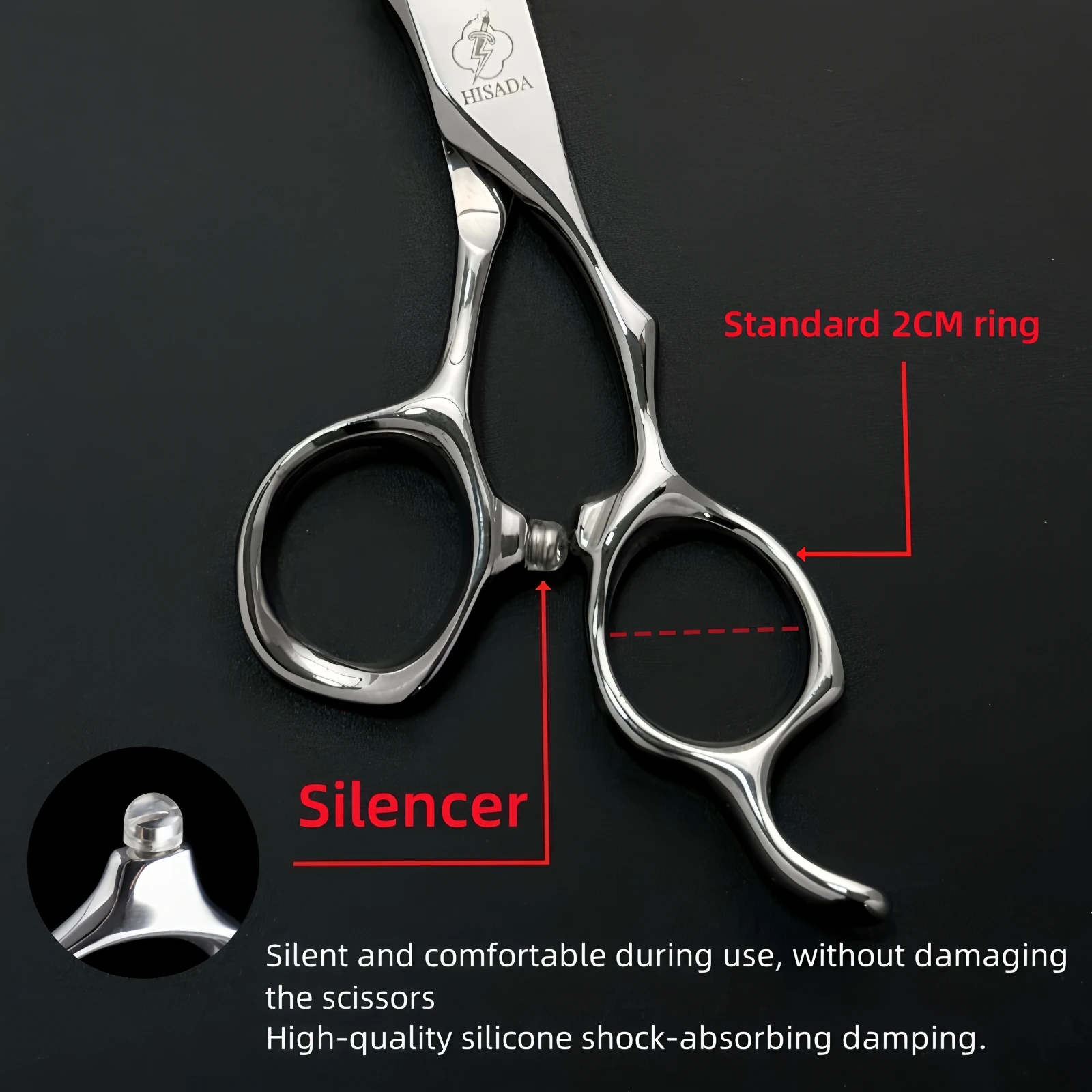 Tijeras de Peluquería HISADA, Tijeras Profesionales de Barbería de 6.0 Pulgadas, Material VG10