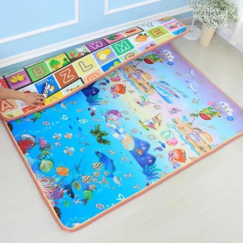 Alfombra de juego de 200x180/180x120/180x150cm para niños, alfombra de seguridad gruesa, alfombra de juego para gatear, alfombra plegable, alfombra de juego