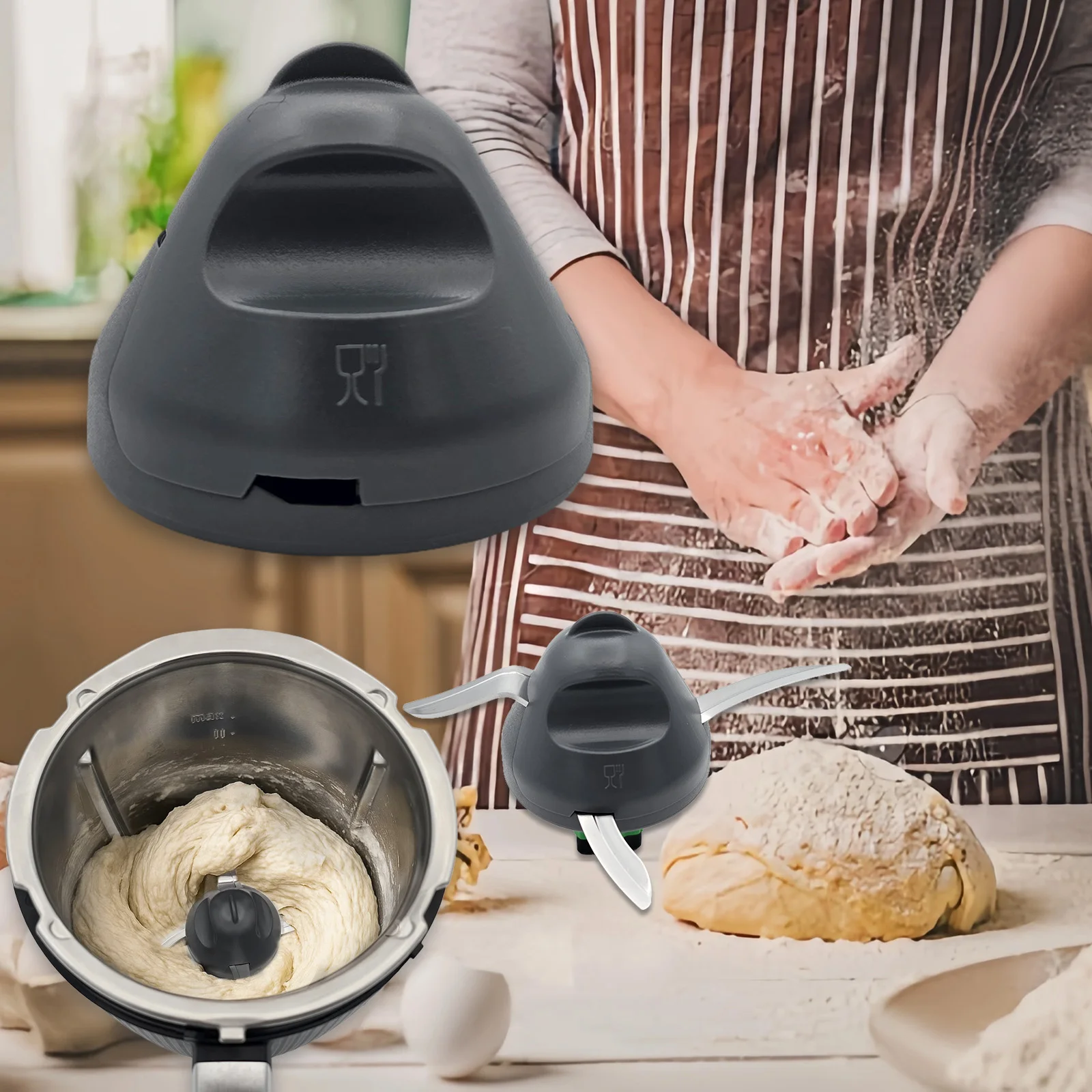 Cuchillas mezcladoras, cabezal para amasar masa, protección de costura contra la suciedad del masa, accesorios para Thermomix TM7, piezas de licuadora