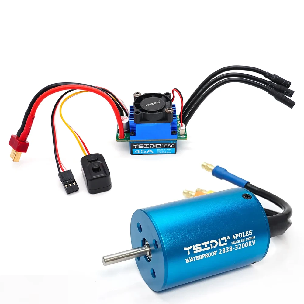 Motor sin escobillas para coche teledirigido, Combo ESC para Wltoys 2435, Remo Hobby XLH Timaya Redcat 2440, 2838/2847, 124016, 1/12, 1/14, 1/16