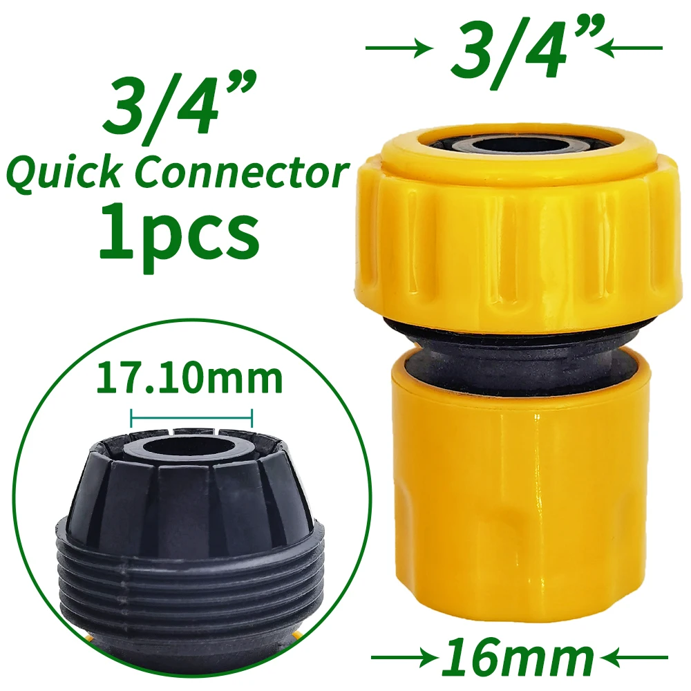 Conector de reparación de tuberías de manguera de jardín, conexión rápida para riego por goteo, invernadero, 3/4 y 1/2 pulgadas, 6 uds.