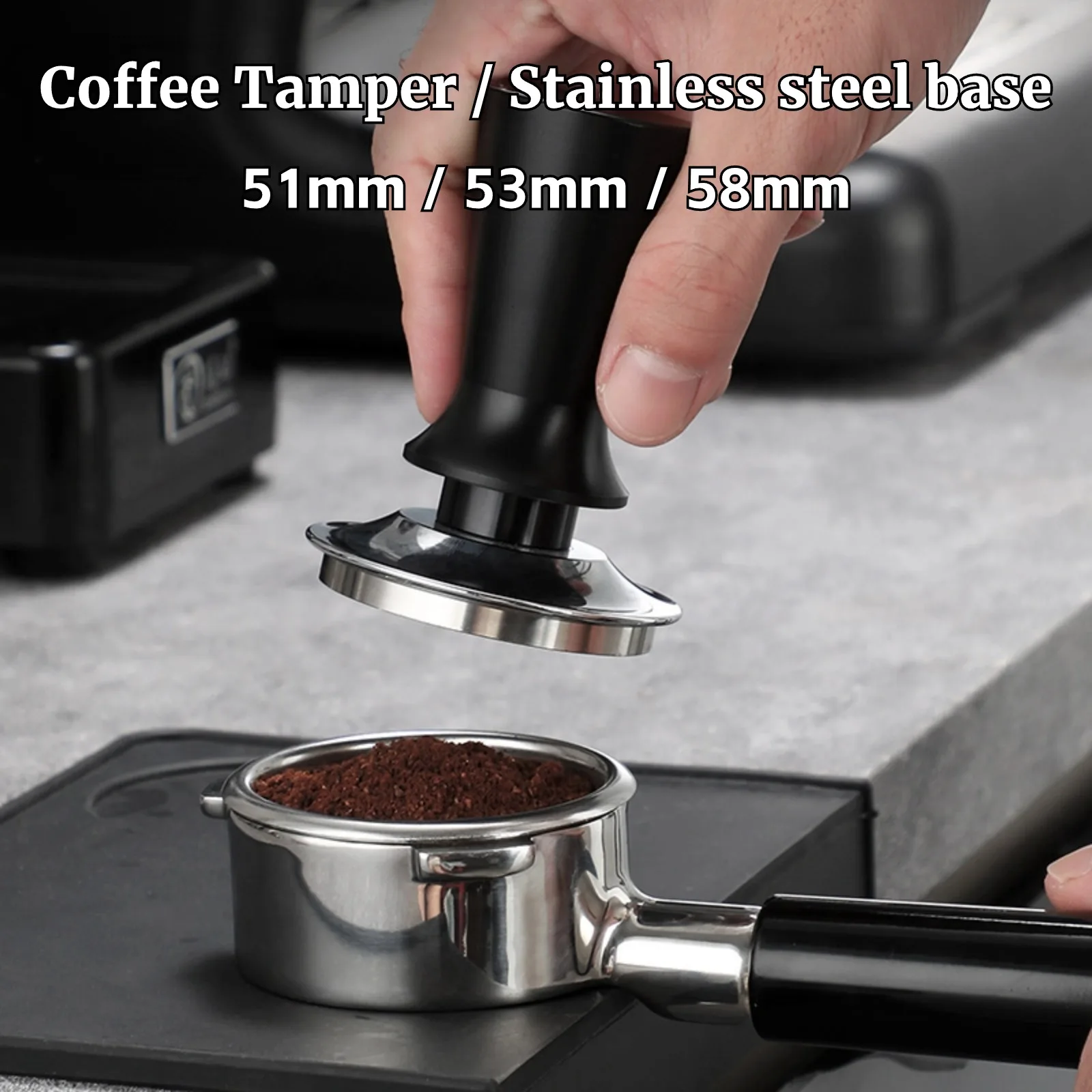Tamper de café Barista con resorte calibrado, Tamper de acero inoxidable, 58mm, 53mm, 54mm, 51mm