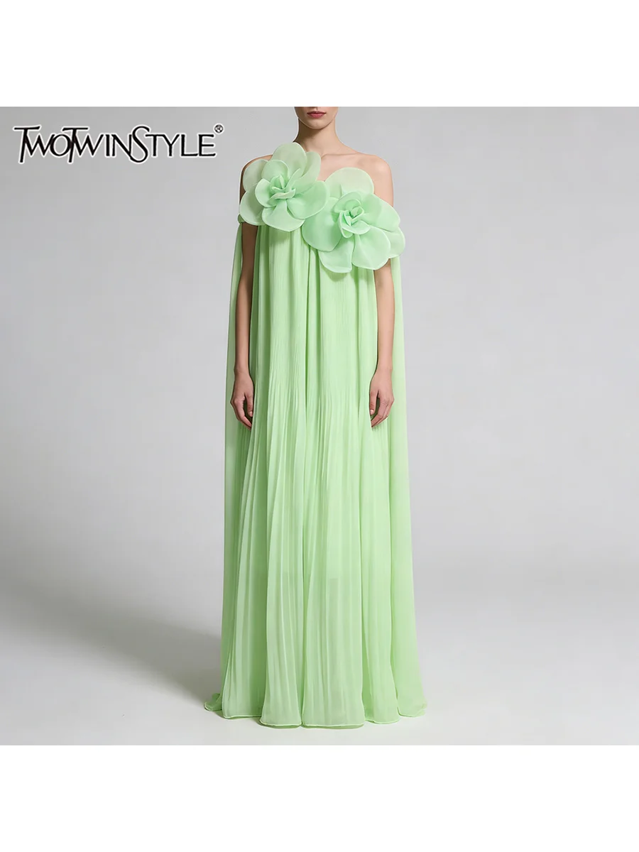 Vestidos Florales Holgados con Recortes TWOTWINSTYLE para Mujer, Sin Tirantes, Sin Mangas, Cintura Alta, Vestido Casual Sólido, Ropa de Moda Femenina