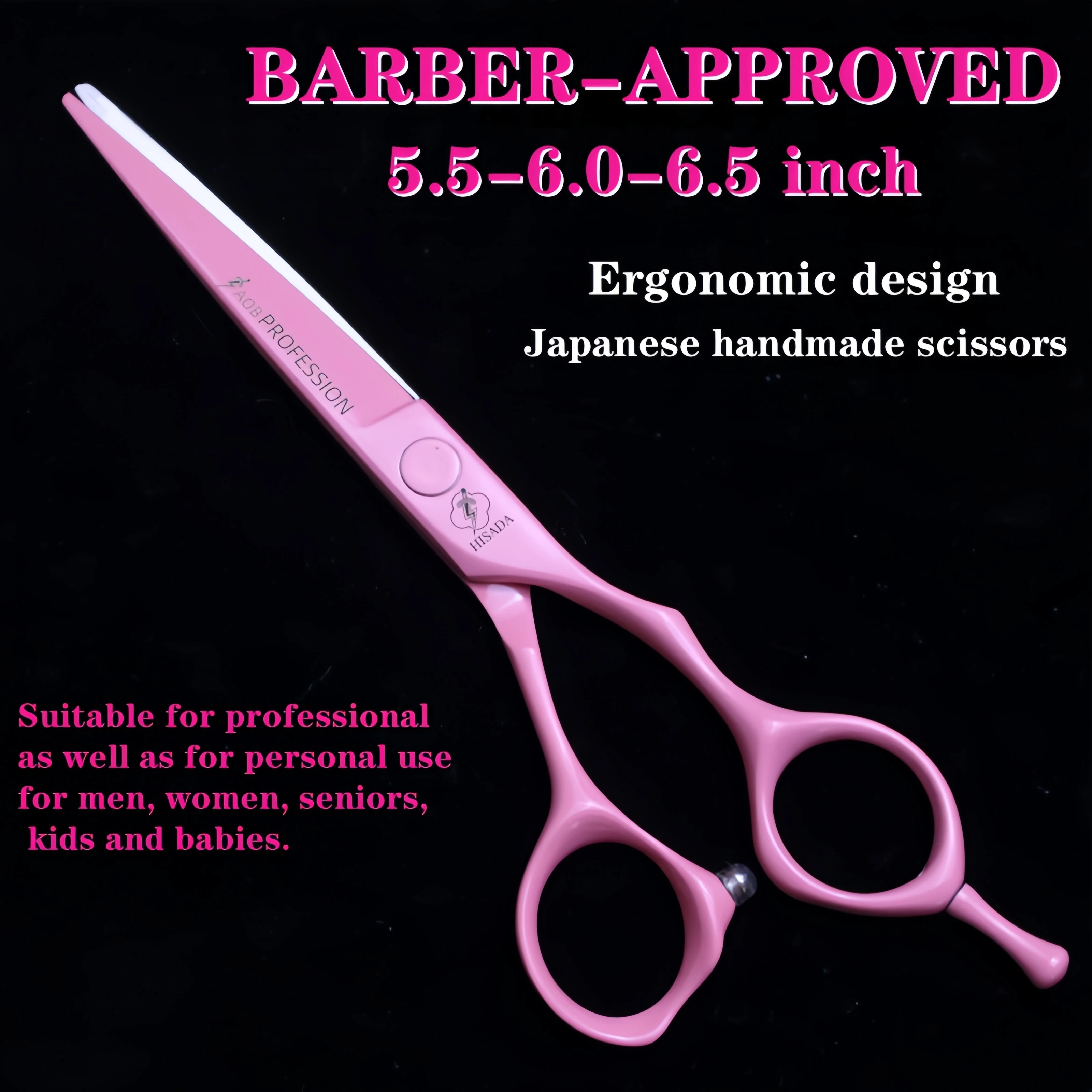 Tijeras de peluquero profesionales HISADA, tijeras de peluquería rosas de 5,5/6,0/6,5 pulgadas, máquina para cortar cabello, accesorios de barbería