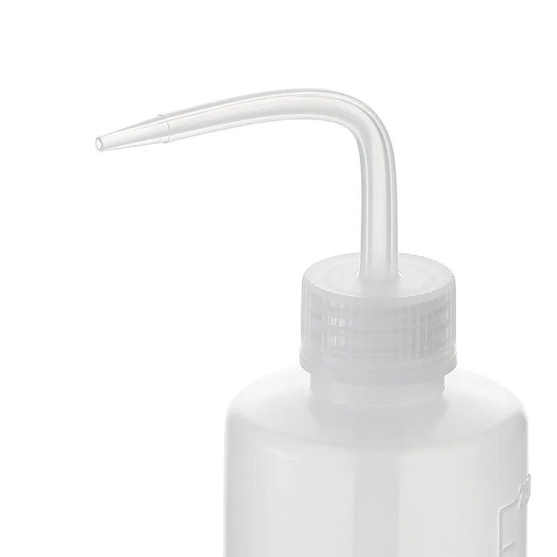 Botella de plástico con boquilla curvada para limpieza de plantas suculentas, botella de agua transparente con escala, herramienta de riego, 250/500mL
