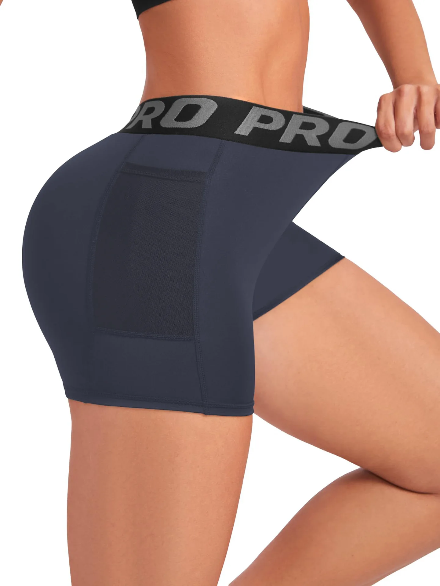 Pantalones cortos de Yoga con letras de cintura alta para mujer, mallas de levantamiento de glúteos, pantalones cortos ajustados para entrenamiento físico y gimnasio