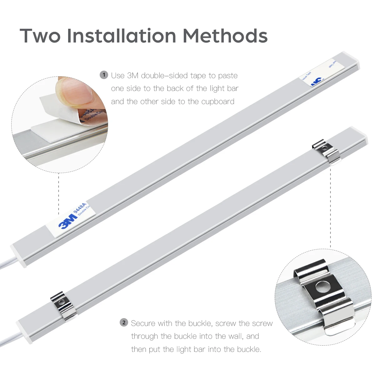 Luz LED para debajo del gabinete de cocina, escaneo manual de madera Penetrable, Sensor de movimiento, Interruptor táctil, lámpara de noche regulable para Bar de baño, 1-6 uds.