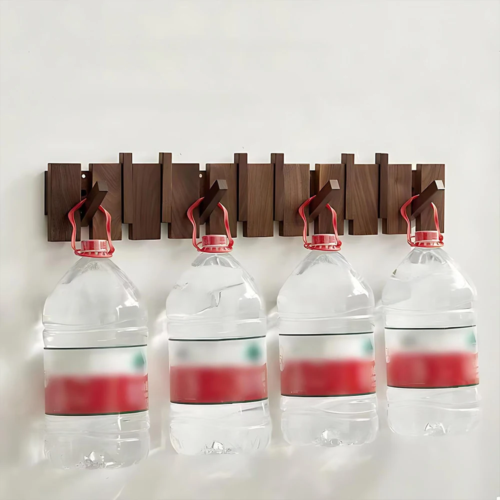 Gancho con forma de tecla de piano, de madera, para la entrada, para colgar abrigos, sombreros, bolsos y llaves. Gancho multifuncional plegable para puerta o pared.