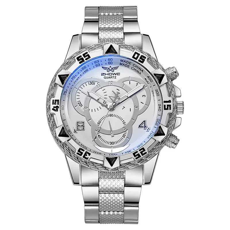 Relojes de negocios para hombre, reloj de cuarzo con esfera árabe y correa de acero para hombre (sin caja)