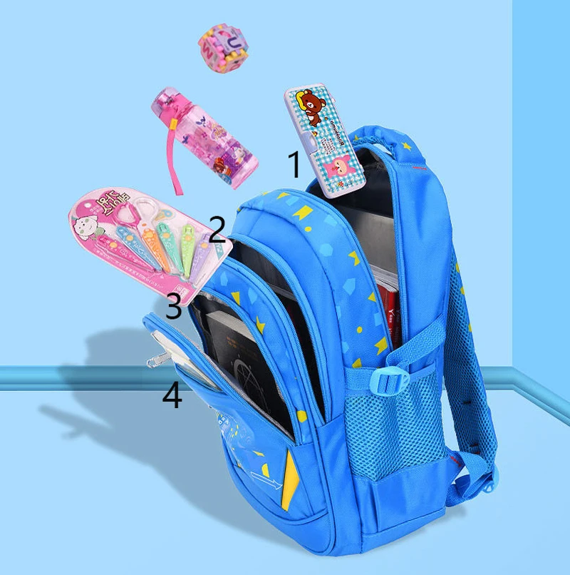 Bolso de hombro para niños, Mochila con patrón geométrico para chico, Mochila escolar primaria, Mochila para adolescentes y niñas, Mochila impermeable para libros