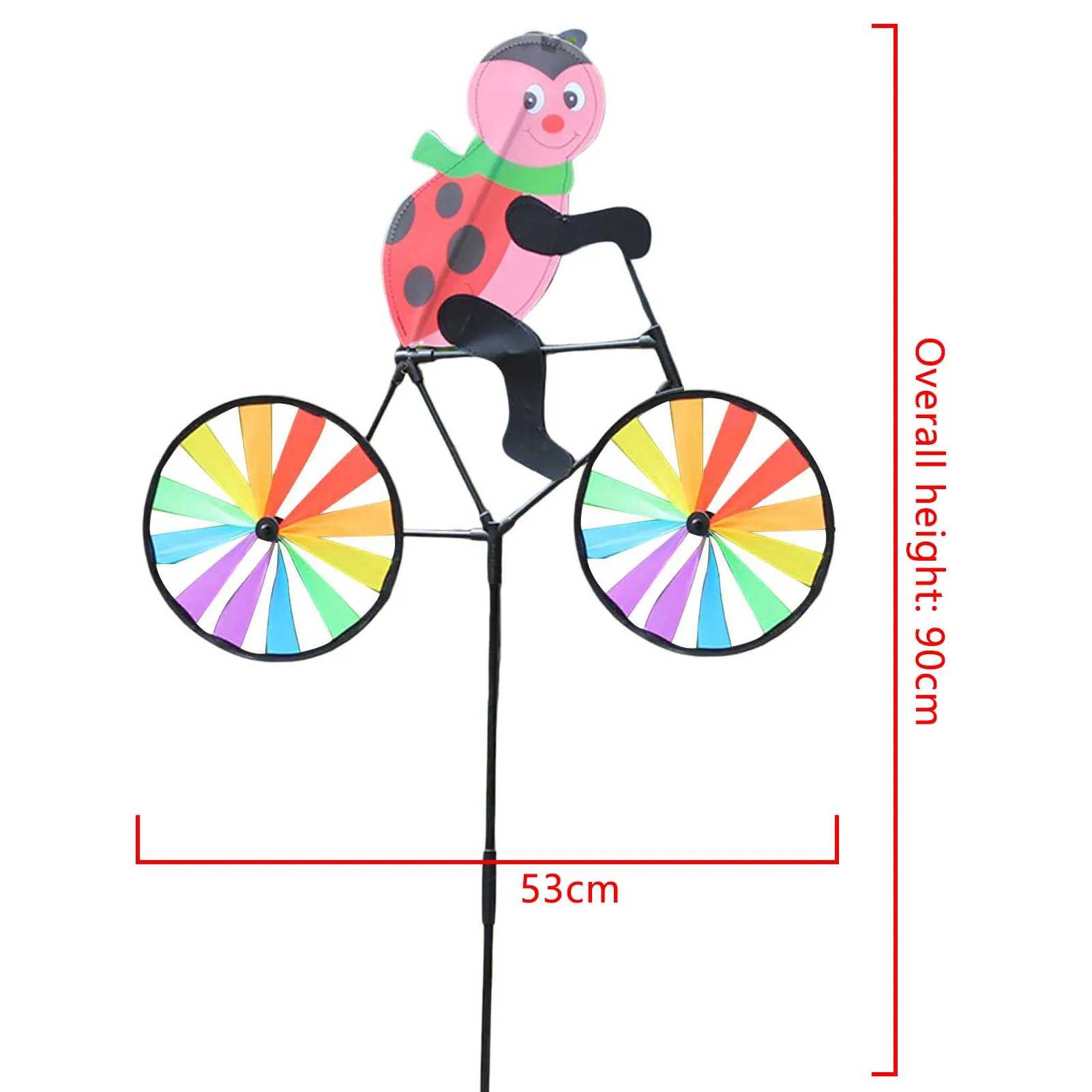 Molino de viento 3D para bicicleta, Estaca de jardín bonita, Spinner de viento para adorno de jardín