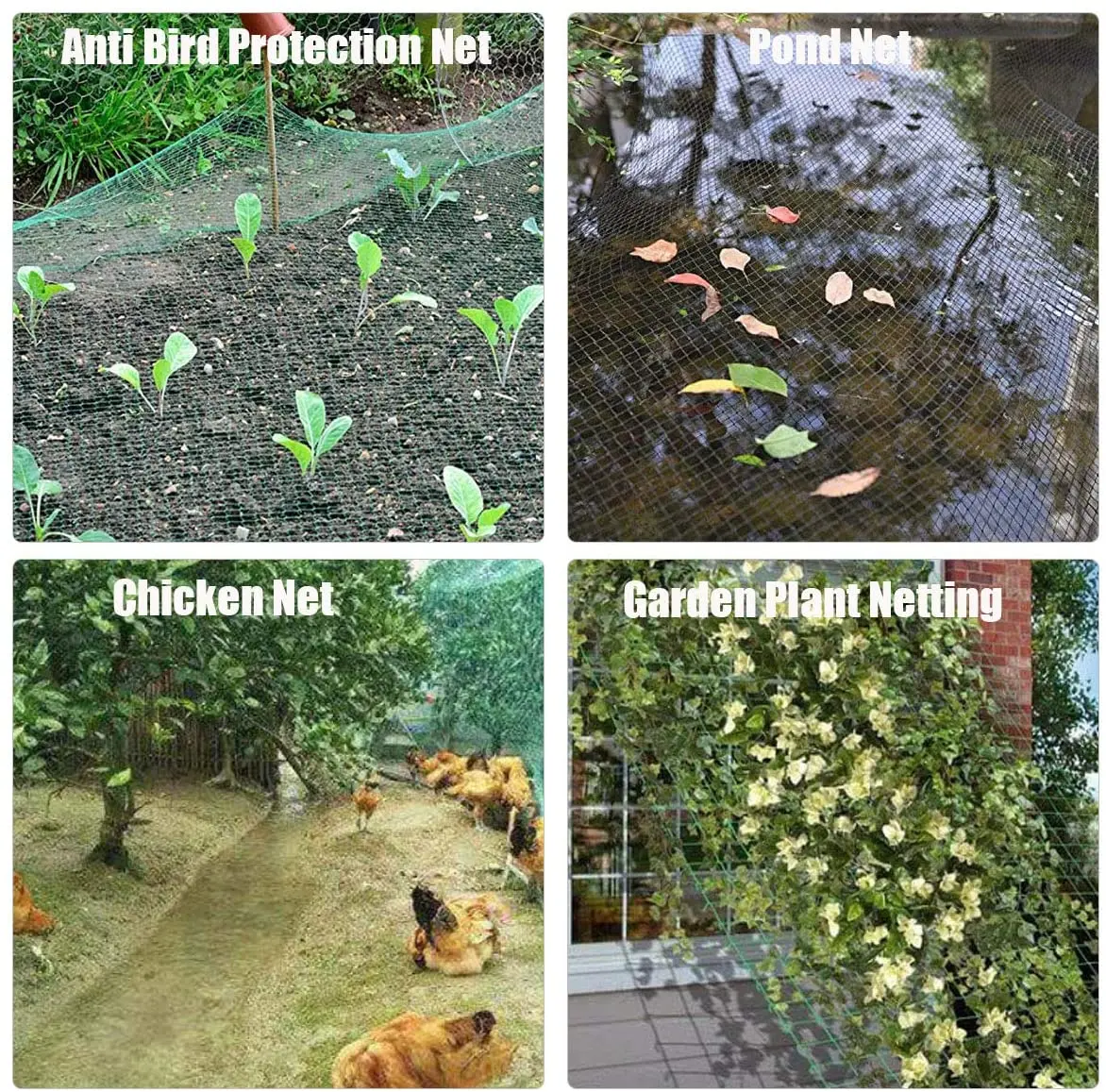 Red sólida antiaves para valla y cultivos de jardín, malla protectora para valla, red de pesca para perros, gatos, ciervos y gatos