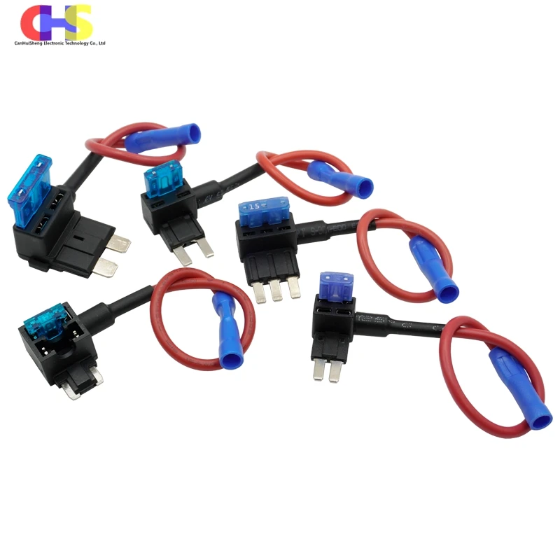 (1-15PCS) 12V 16AWG Adaptador de derivación de circuito Add-a-circuit Micro Mini Estándar ATM APM Portafusibles tipo cuchilla Para mantenimiento eléctrico automotriz