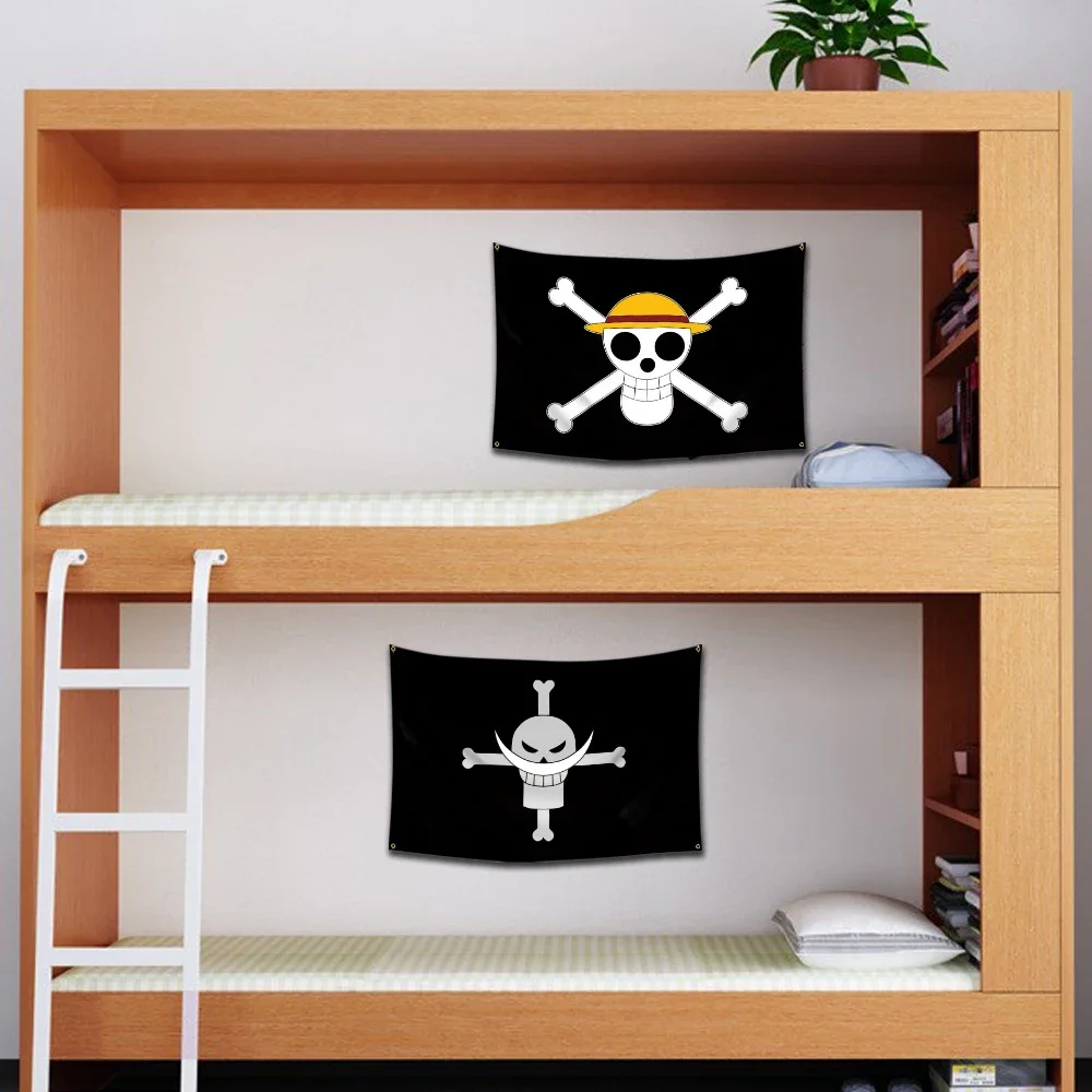 Pancarta Decorativa de Pared de Anime One Piece, Jolly Roger, Pintura de Dibujos Animados, Luffy, Zoro, Sombrero de Paja, Calavera Pirata, Juguetes para Niños, Regalo