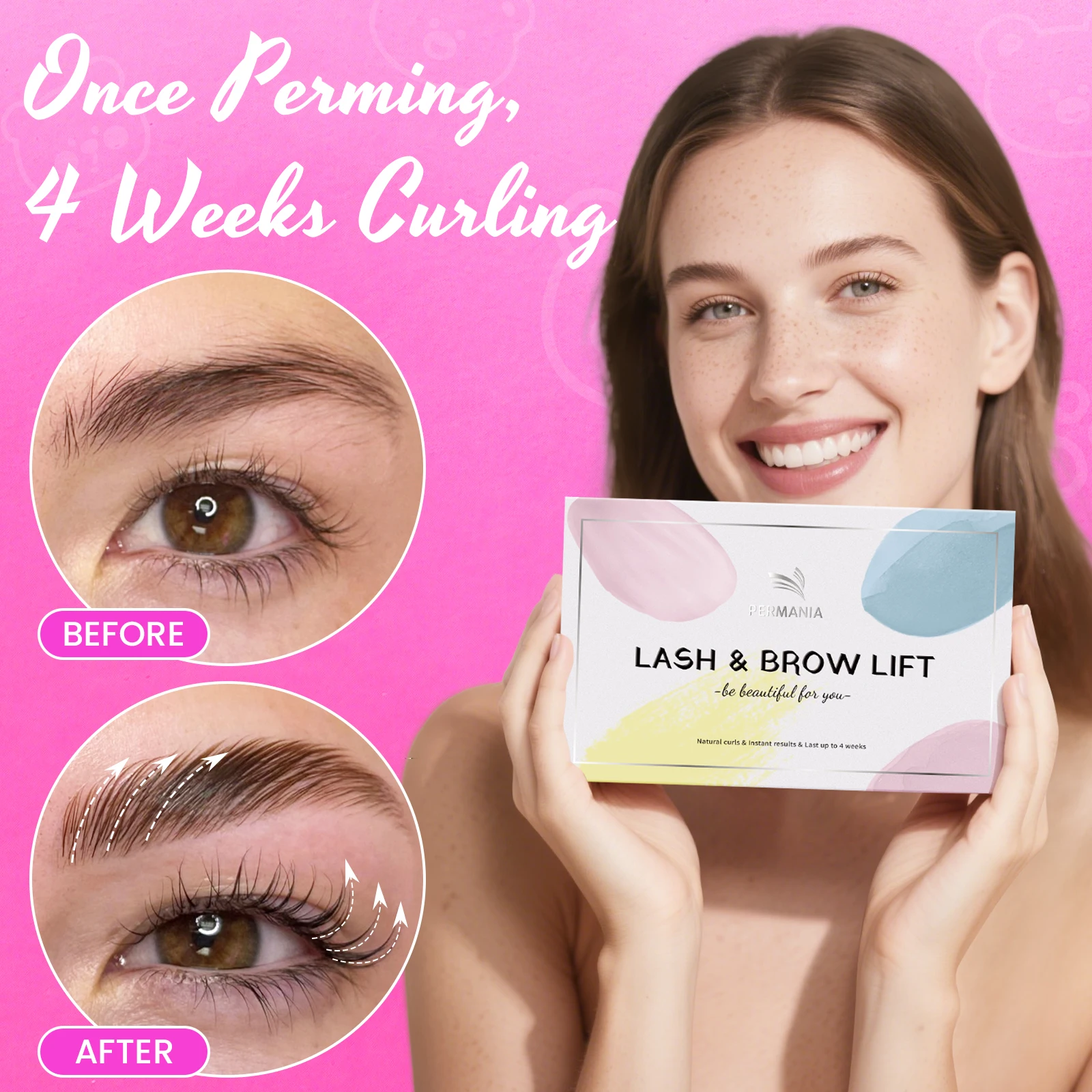 PERMANIA, nuevo Kit de levantamiento de pestañas, Kit de laminación de cejas, rizador de pestañas, Kit de permanente de pestañas, cinta de levantamiento de pestañas colorida suavizante, herramienta de maquillaje