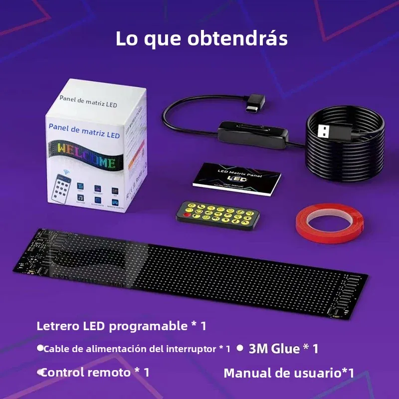 Panel de píxeles de matriz LED, ojo de camión, aplicación Bluetooth, Panel de píxeles de matriz, luz nocturna, bricolaje, programable, Flexible para tienda de coches, Bar de Hotel
