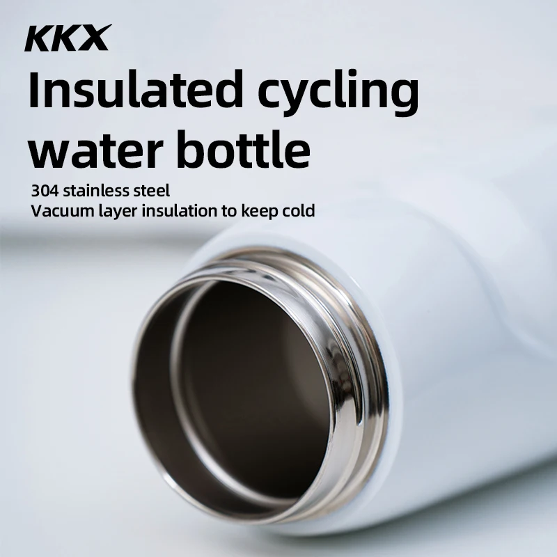 KKX-hervidor de agua deportivo de acero inoxidable 550, botella de agua aislada para ciclismo, mantiene el frío y el calor, de larga duración, 304 ML
