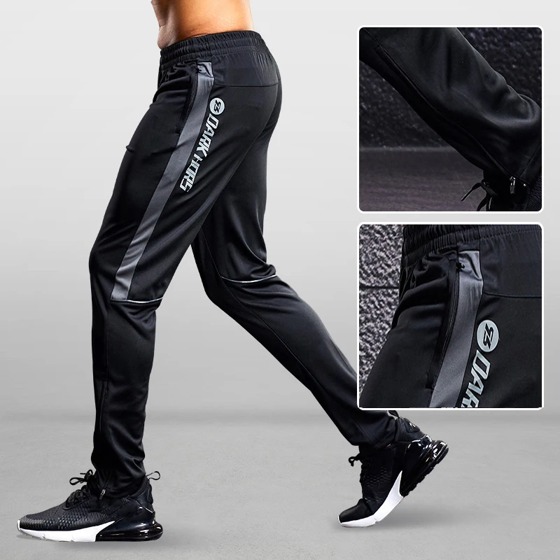 Pantalones deportivos para hombre, pantalones para correr con bolsillos con cremallera, entrenamiento de fútbol, pantalones deportivos para correr, mallas deportivas de fútbol, pantalones de chándal