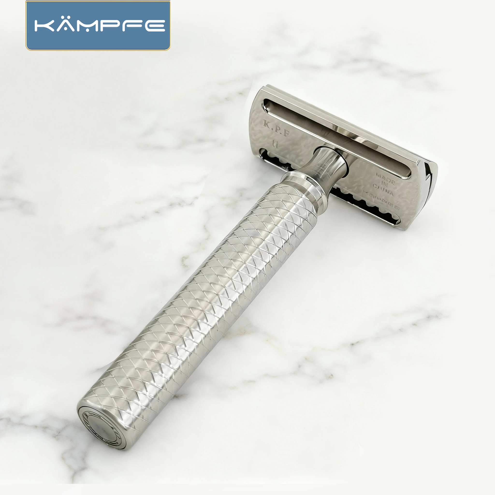 Afeitadora de titanio de precisión CNC KAMPFE para hombre, regalo para novio, maquinilla de afeitar de seguridad