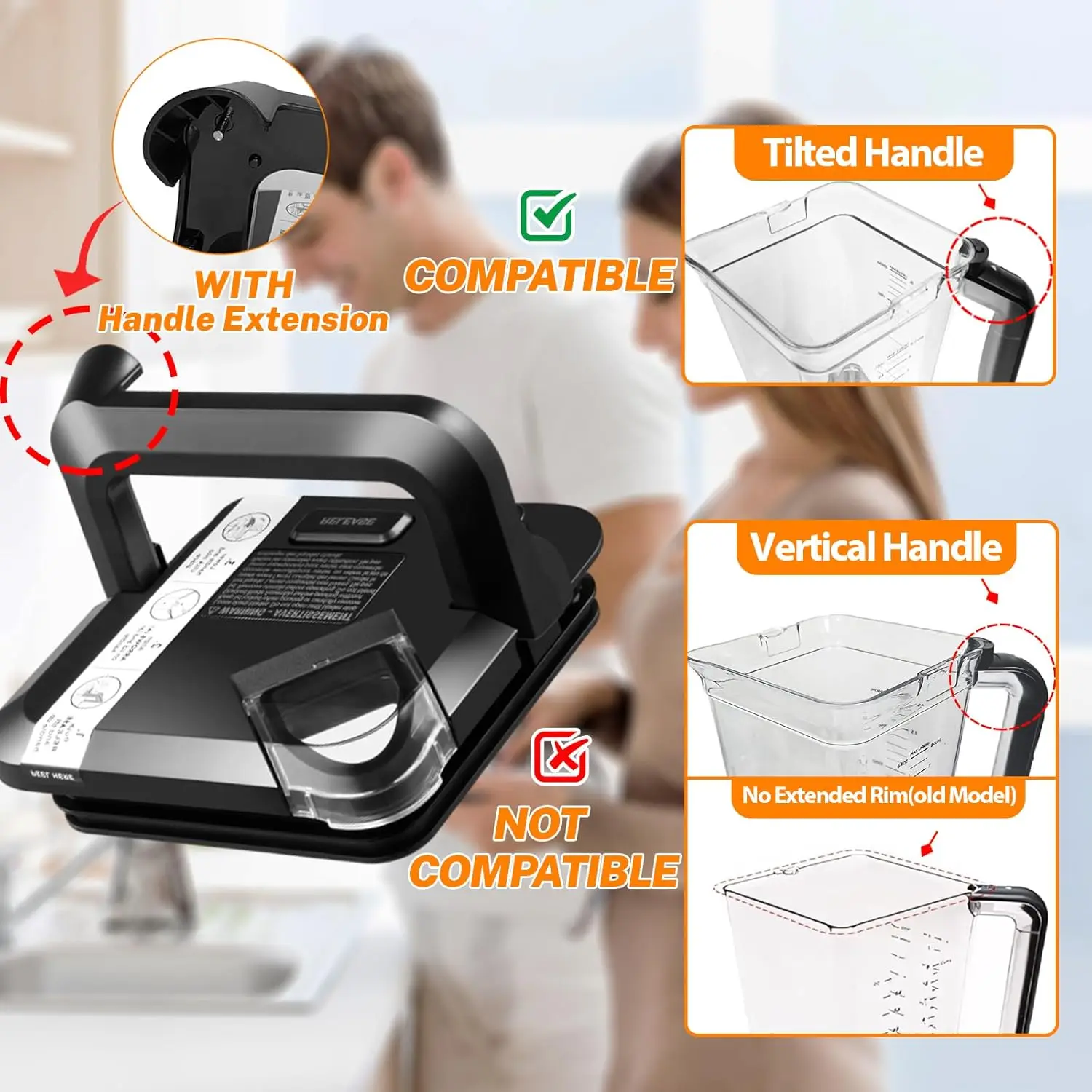 Tapa de bloqueo de repuesto, cubierta superior cuadrada más nueva para licuadora Ninja, jarros XL de 72oz, nuevo modelo
