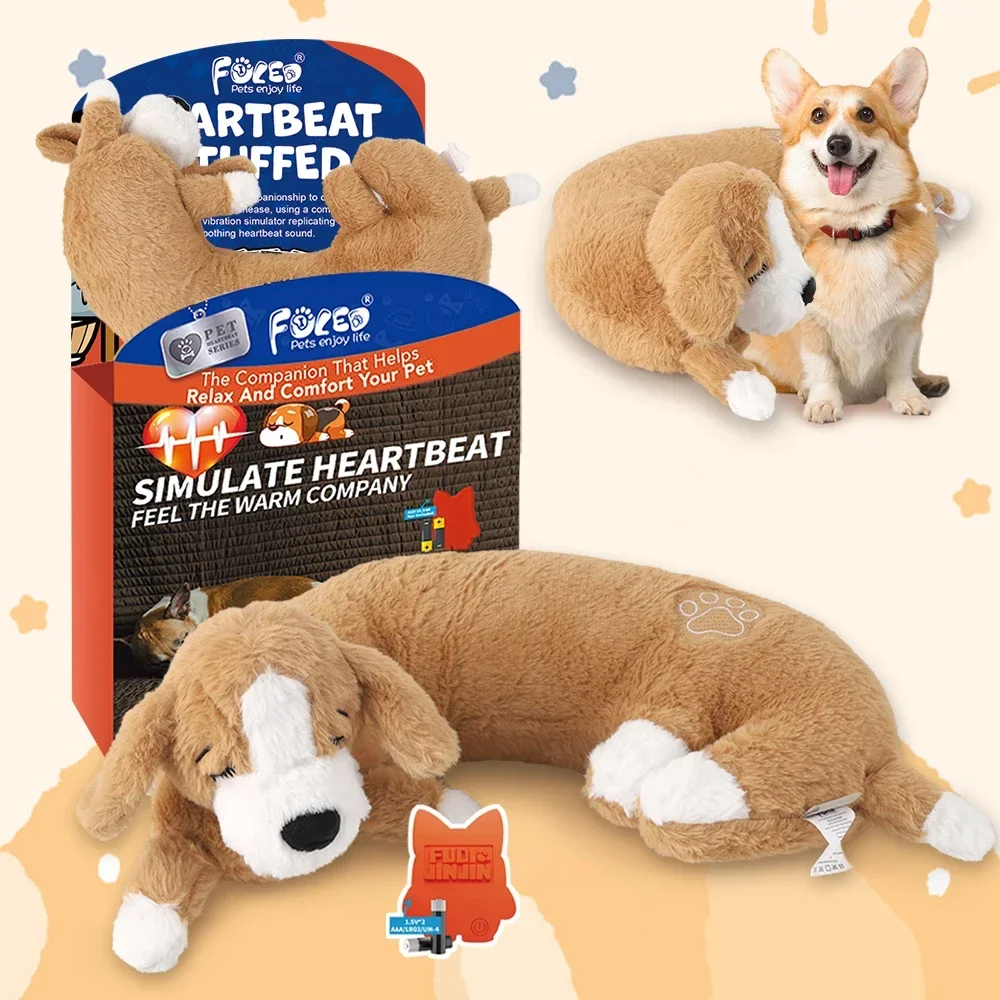 Juguete de latido del corazón para perros, almohada curva cómoda, juguete de latido del corazón para entrenamiento del comportamiento, juguete de peluche de latido del corazón para perros y gatos