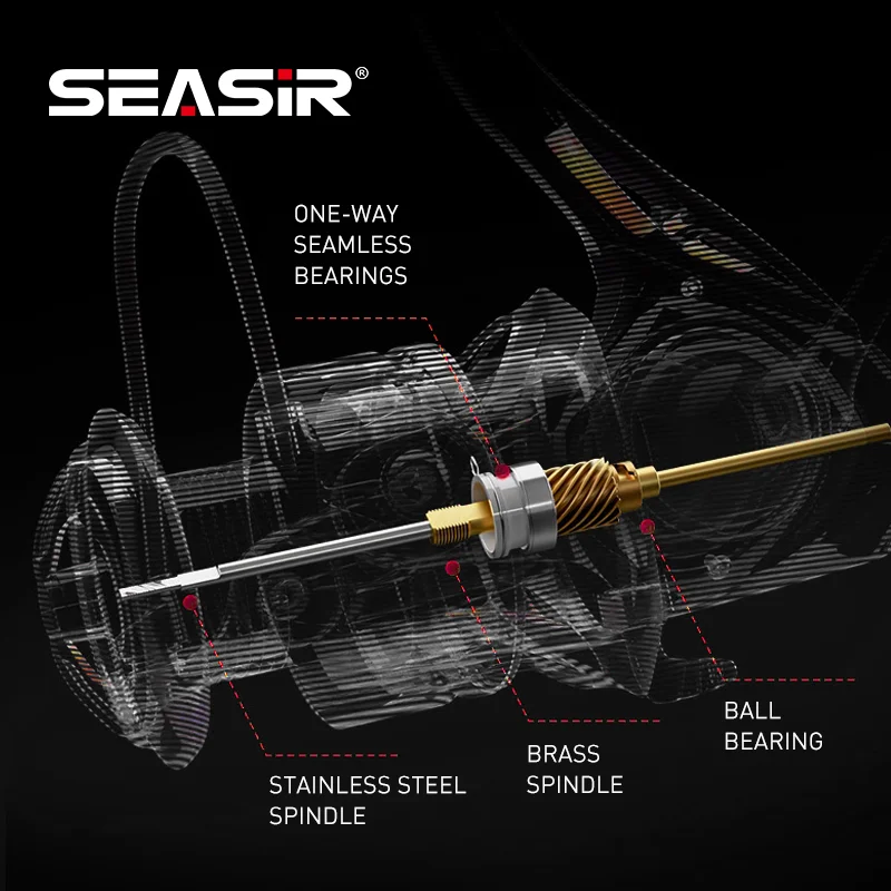 SEASIR OER SEASIR OER Carrete de pesca giratorio ultraligero de aluminio, arrastre máximo de 12kg, aparejos de pesca de agua dulce y salada