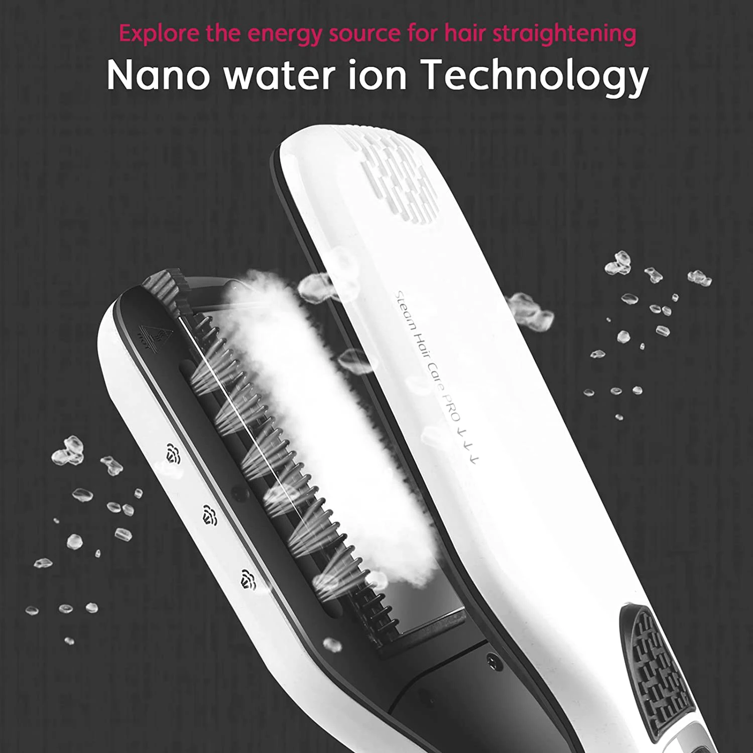 Plancha de pelo profesional, plancha plana de vapor, cepillo alisador, cepillos eléctricos para el cabello, alisadores de vapor de turmalina de cerámica