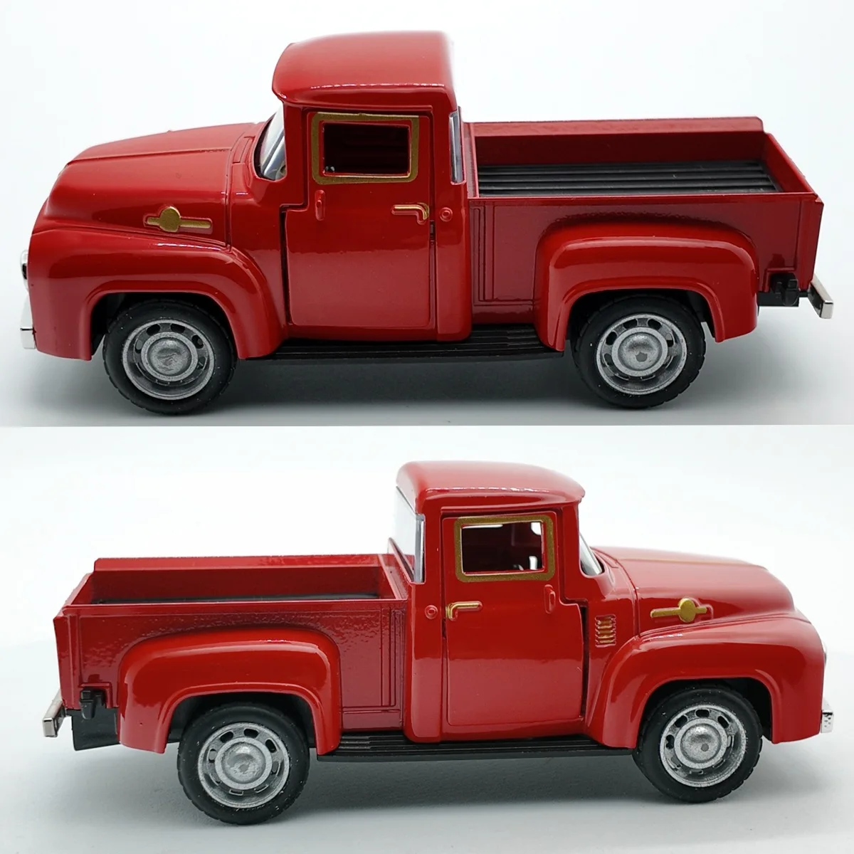 Camioneta Clásica Vintage a Escala 1:43, Modelo de Juguete con Función de Retroceso, Diseño Realista con Detalles, Coleccionable con Puertas que se Abren