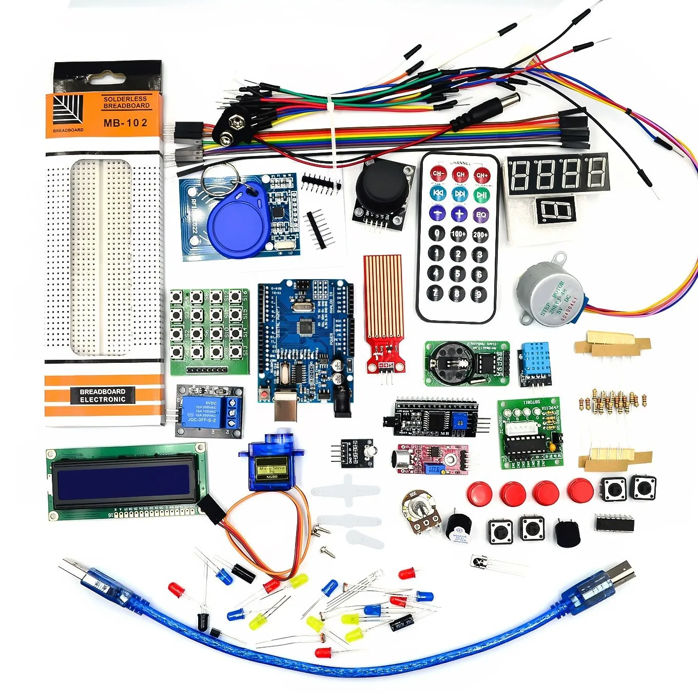 Kit de inicio RFID para Arduino para UNO R3 versión oficial ATMEGA328P RFID versión mejorada Suite de aprendizaje con caja de componentes