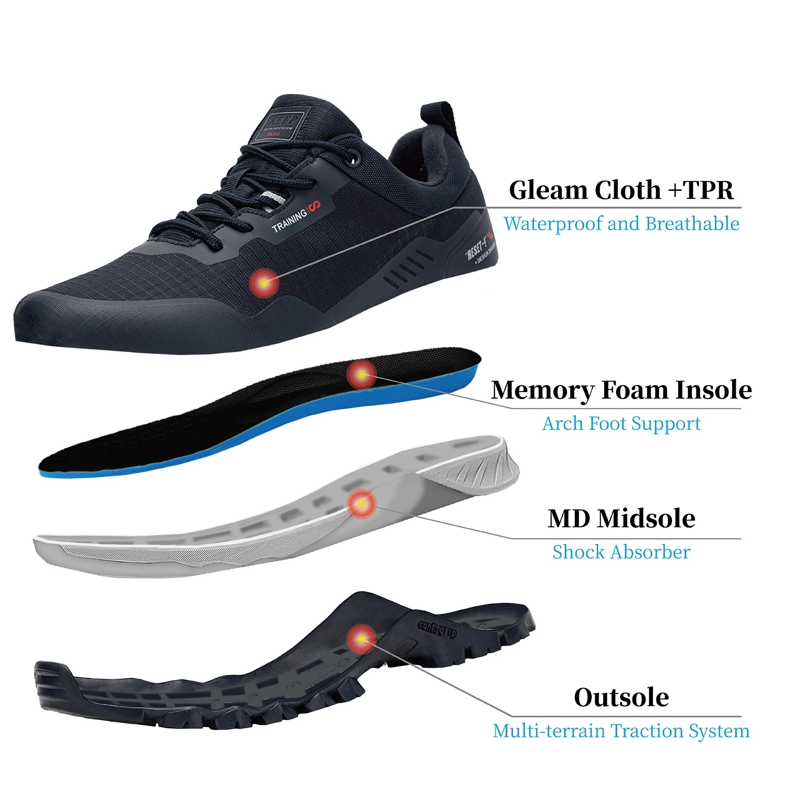 Baasploa-Zapatillas antideslizantes para hombre, zapatos de senderismo resistentes al desgaste, para exteriores, impermeables, ligeras, 2023