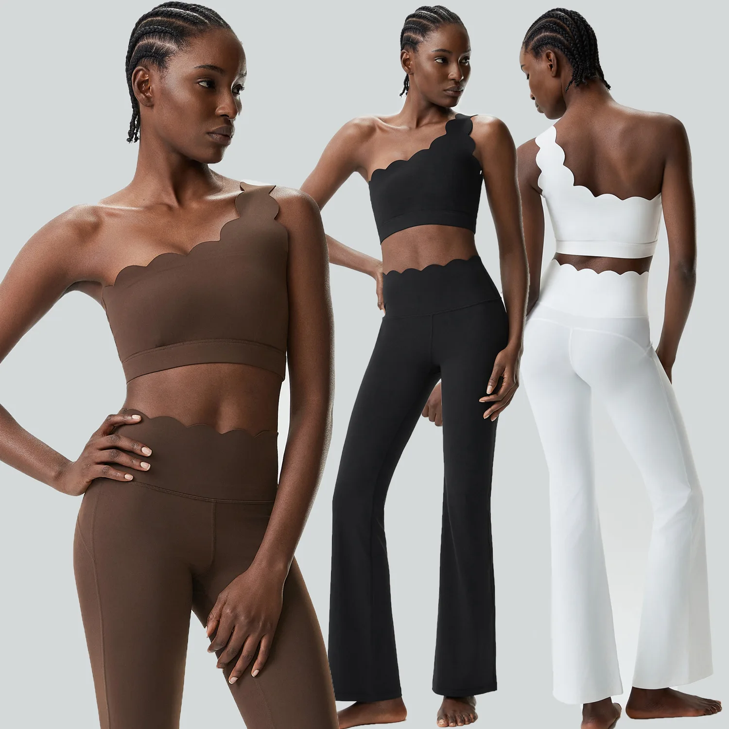 Conjunto de Yoga de Dos Piezas para Mujer, Color Sólido, Elástico, Suave, Traje de Gimnasio Transpirable de Secado Rápido, Ropa Deportiva Femenina