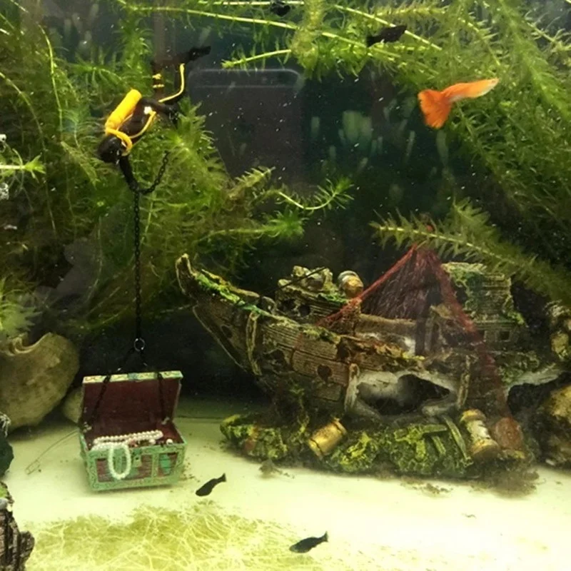 Decoraciones para pecera de acuario, paisaje, barco pirata, diseño de resina Vintage, accesorios para acuario, decoraciones para el hogar