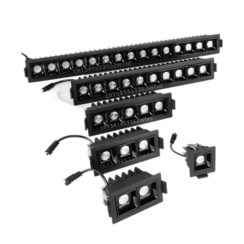 Luz de techo LED empotrada regulable, luz de rejilla de 2W, 4W, 6W, 10W, 20W, 30W, luz puntual COB, iluminación interior, AC110V-220V