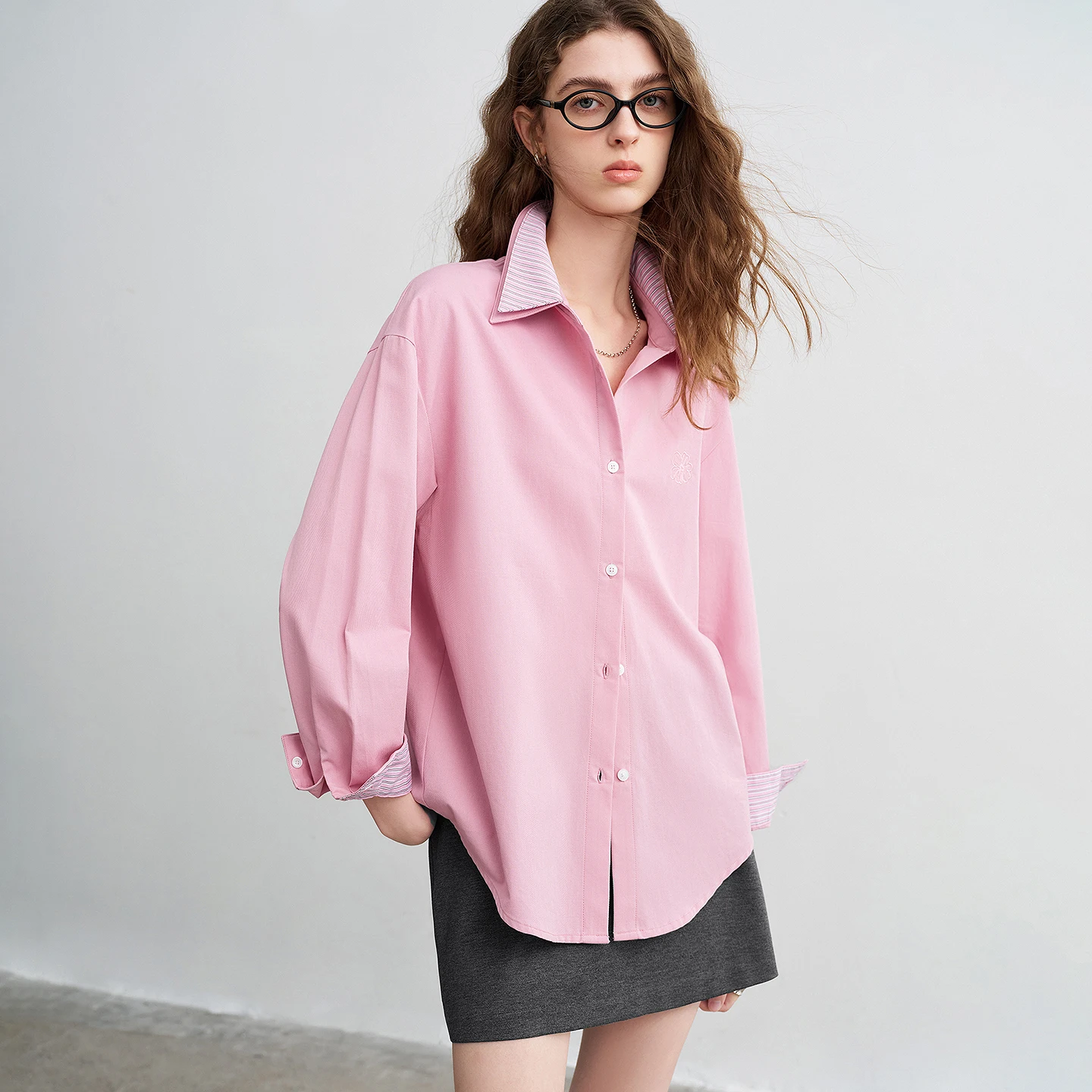 Camisas para Mujer TOYOUTH, Otoño 2026, Nuevas, de Algodón Puro, a Rayas, con Cuello de Doble Capa, Diseño Exclusivo, Bordado Floral, Camisas Casuales