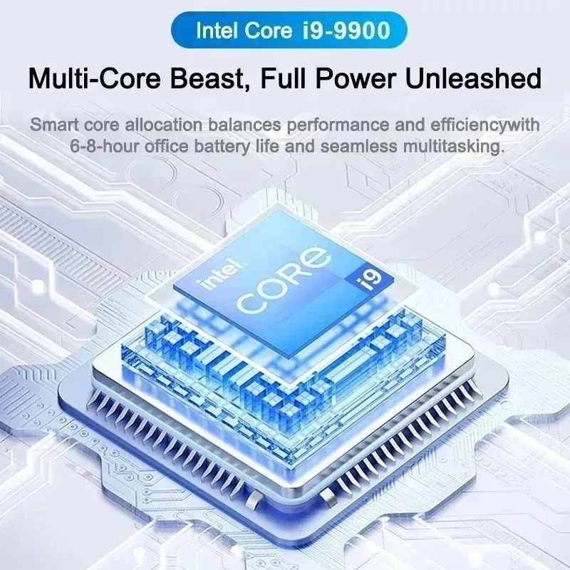 Portátil 2026 Intel Core i9 9900 con SSD de 1TB/2TB, 14.1 Pulgadas, Nuevo, 16GB DDR4, Windows 11 Pro, para Oficina y Juegos