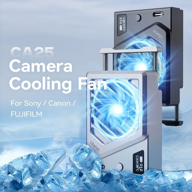Ulanzi CA25 sistema de refrigeración de cámara nueva versión ventilador de refrigeración del disipador de calor para Sony Canon FUJIFILM Nikon ZV-E1 FX30 A7M4 R8 R7 R6 XT4