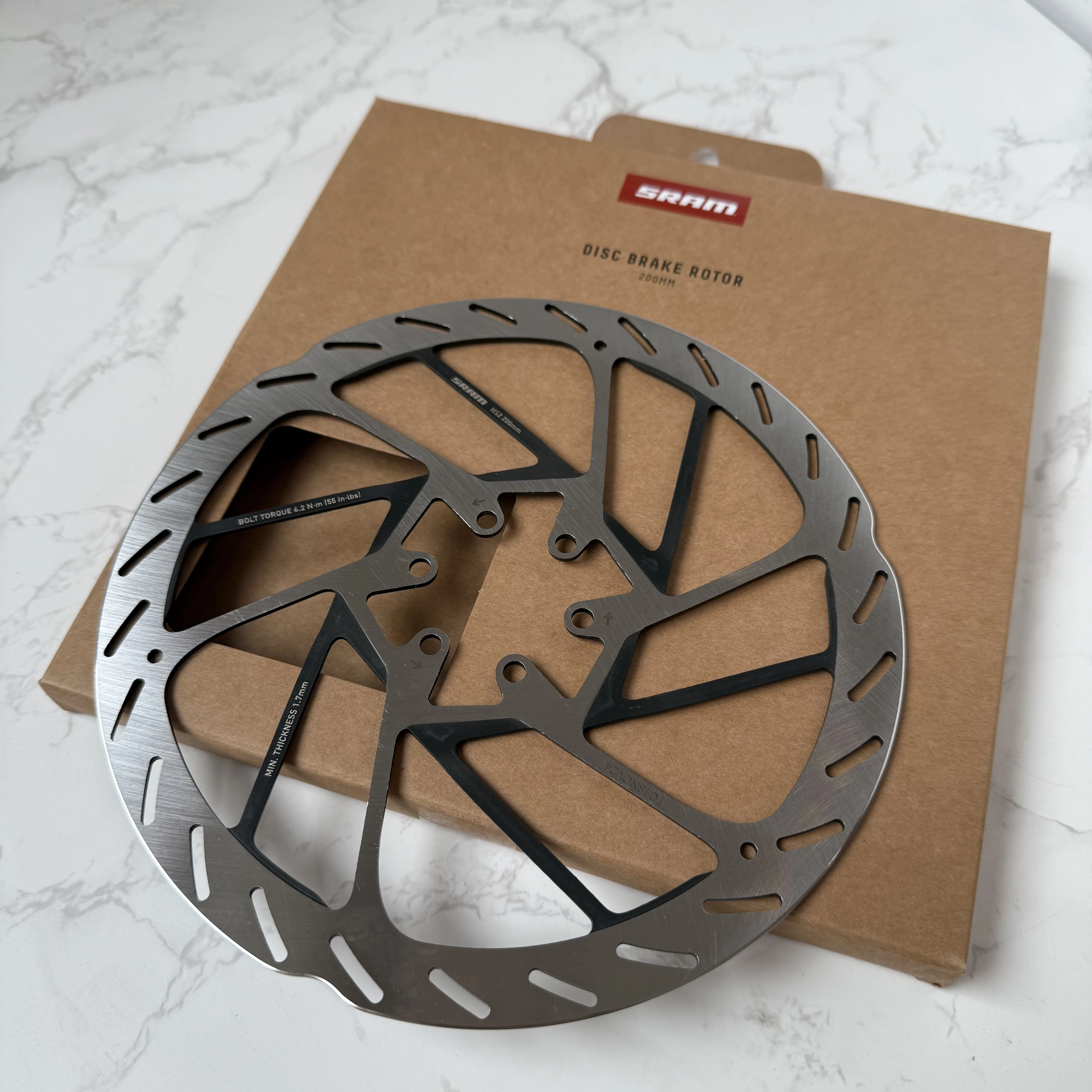 Rotor de freno de disco de SRAM-HS2, rotor más grueso de 6 pernos, 160 mm, 180 mm, 200 mm, 220 mm, accesorios para bicicletas MTB y de carretera, ciclismo