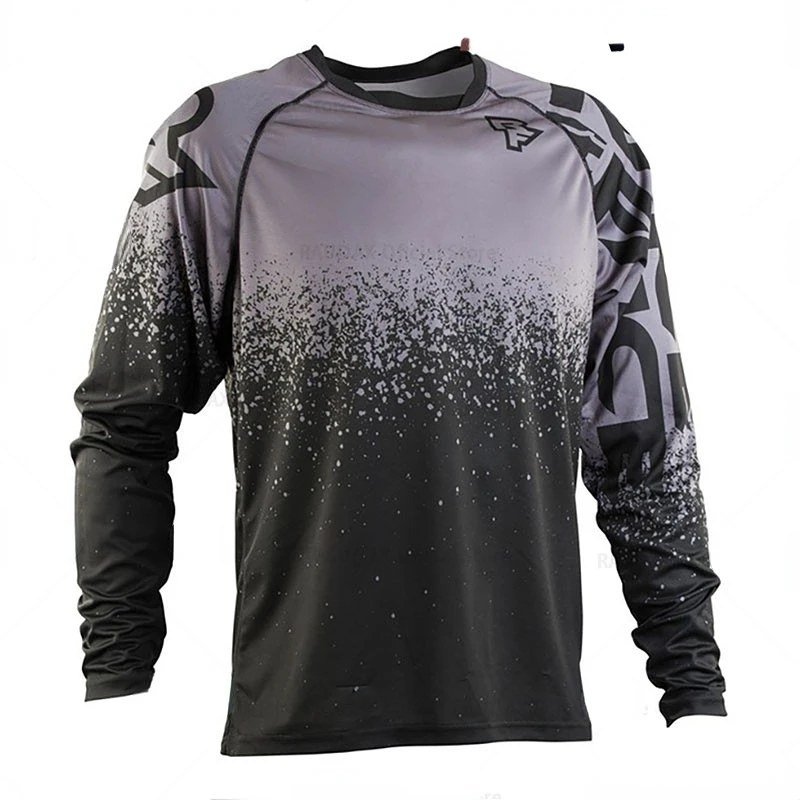 Deportes de carretera verano cuesta abajo al aire libre manga larga sudor secado rápido Motocross cuesta abajo bicicleta de montaña camiseta de ciclismo para hombres