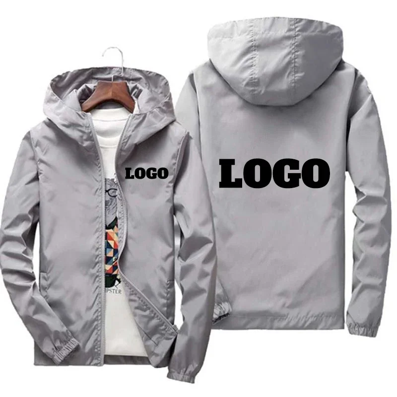 Chaqueta impermeable con logotipo de marca personalizado para hombre, cortavientos cálido, ropa informal, 6Xl talla grande, verde, negro, rojo, para exteriores, otoño