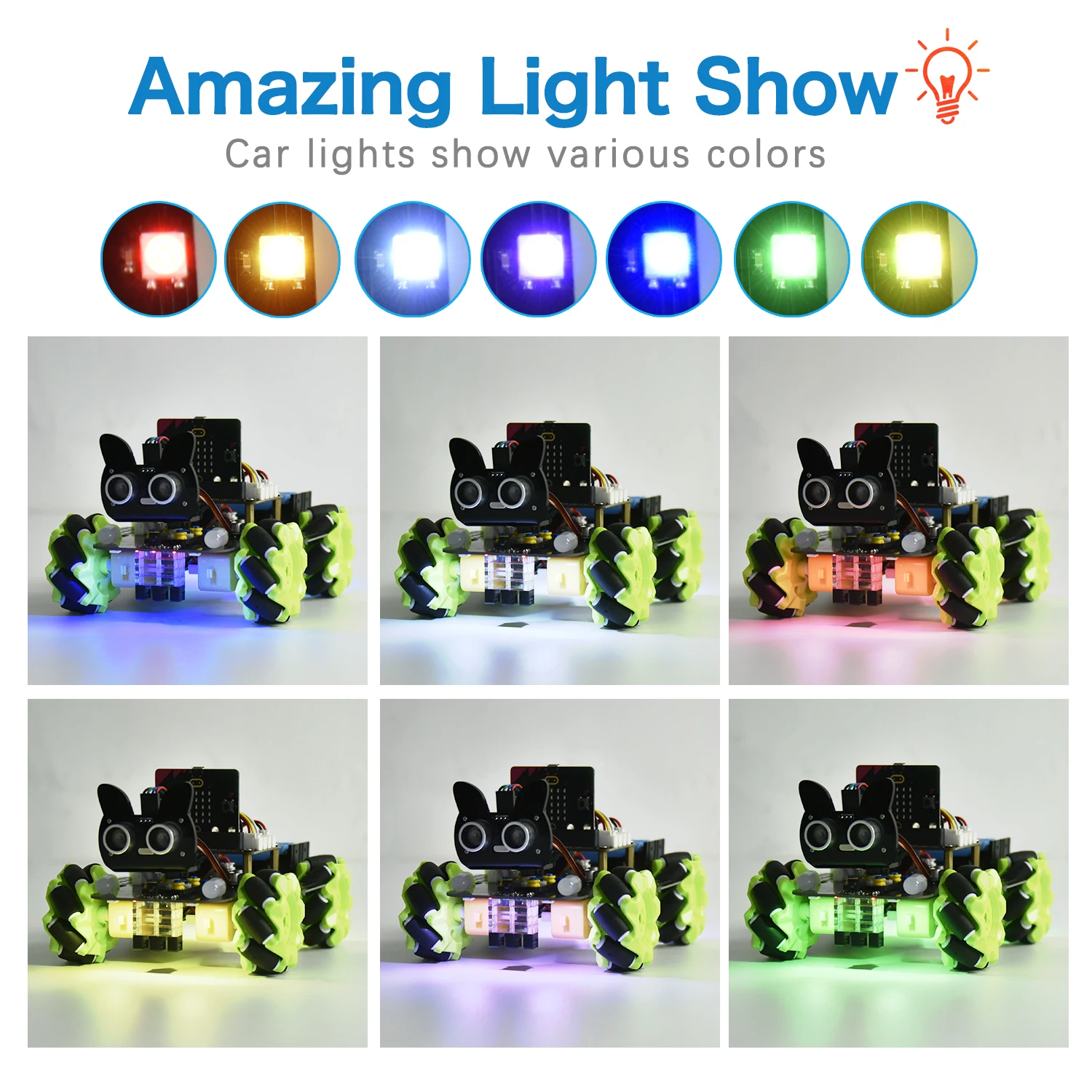 Keyestudio 4WD Microbit V2 Robot Kit de coche Mecanum Robot inteligente para micro:bit Robot Kit STEM Robot coche Python Kit de Robot de programación